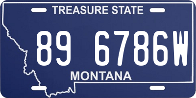 MT license plate 896786W
