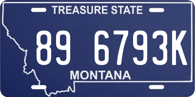 MT license plate 896793K