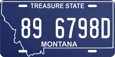 MT license plate 896798D