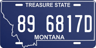 MT license plate 896817D
