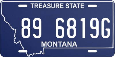 MT license plate 896819G