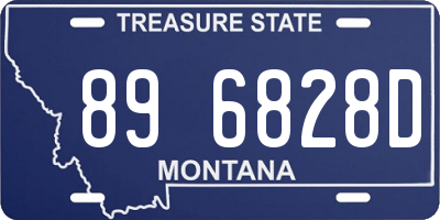 MT license plate 896828D