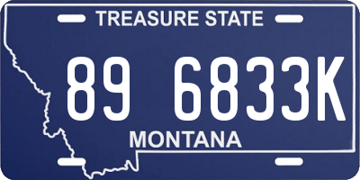 MT license plate 896833K