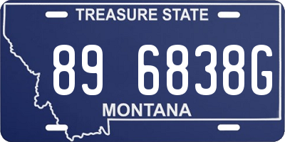 MT license plate 896838G
