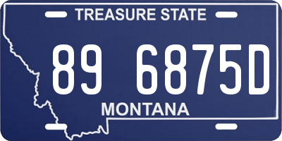 MT license plate 896875D