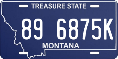 MT license plate 896875K