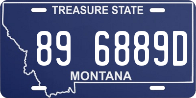 MT license plate 896889D