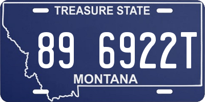 MT license plate 896922T