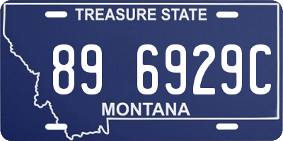MT license plate 896929C