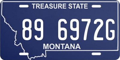 MT license plate 896972G