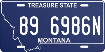 MT license plate 896986N