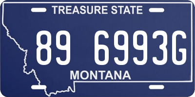 MT license plate 896993G