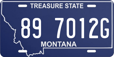 MT license plate 897012G
