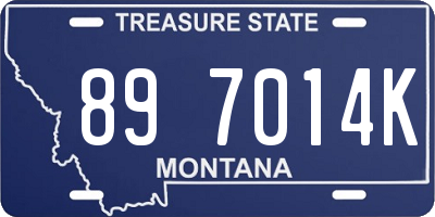 MT license plate 897014K