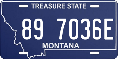 MT license plate 897036E