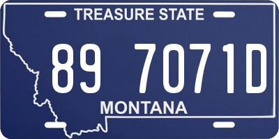 MT license plate 897071D