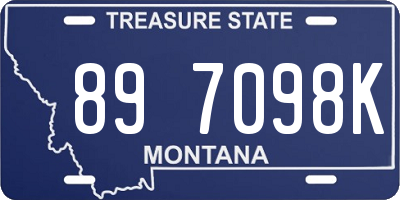 MT license plate 897098K