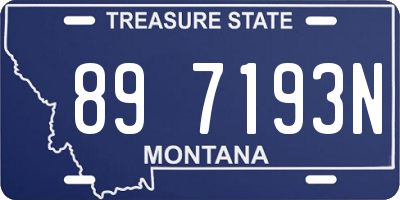 MT license plate 897193N