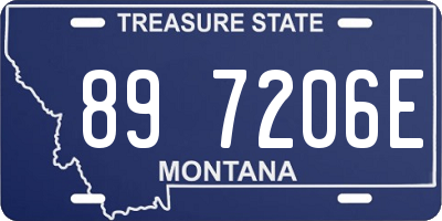 MT license plate 897206E