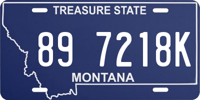 MT license plate 897218K
