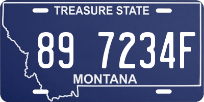 MT license plate 897234F