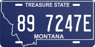 MT license plate 897247E