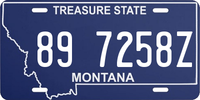 MT license plate 897258Z