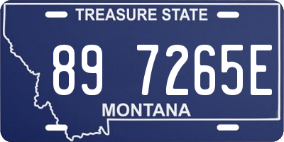 MT license plate 897265E