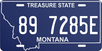 MT license plate 897285E