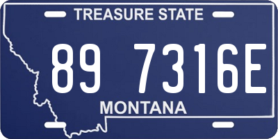 MT license plate 897316E