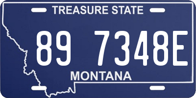 MT license plate 897348E