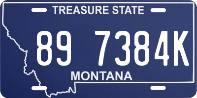 MT license plate 897384K