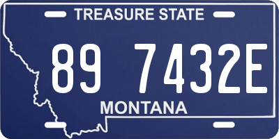MT license plate 897432E