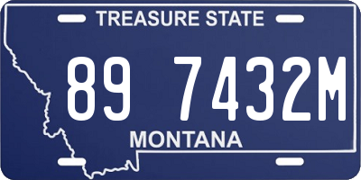 MT license plate 897432M