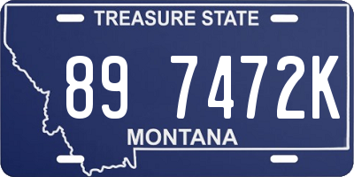 MT license plate 897472K