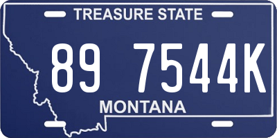 MT license plate 897544K