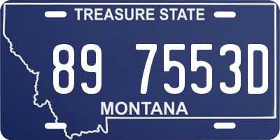 MT license plate 897553D