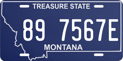 MT license plate 897567E