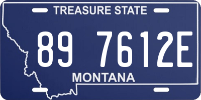 MT license plate 897612E