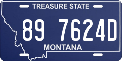 MT license plate 897624D