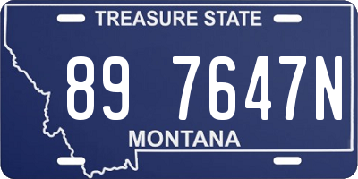 MT license plate 897647N