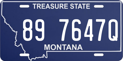 MT license plate 897647Q