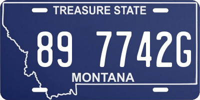 MT license plate 897742G