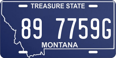 MT license plate 897759G