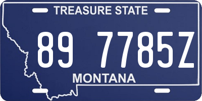 MT license plate 897785Z