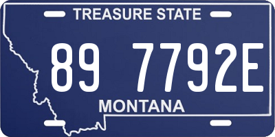 MT license plate 897792E