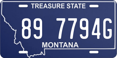 MT license plate 897794G