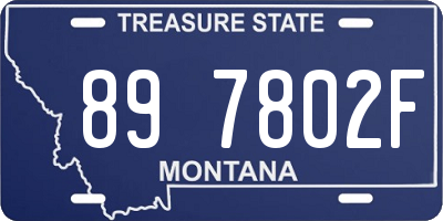 MT license plate 897802F
