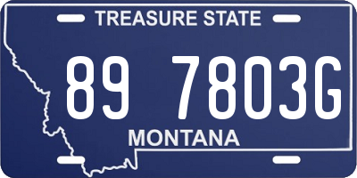 MT license plate 897803G