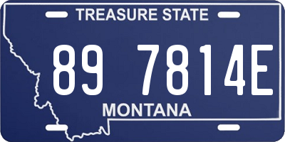 MT license plate 897814E